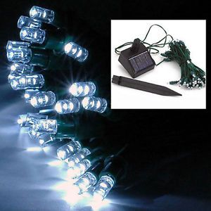 Outdoor Patio Solar Powered 50 LEDs String Lights White