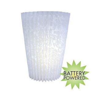 Exciting Lighting Battery Powered LED Plastic Pleated Outdoor Wall Sconce