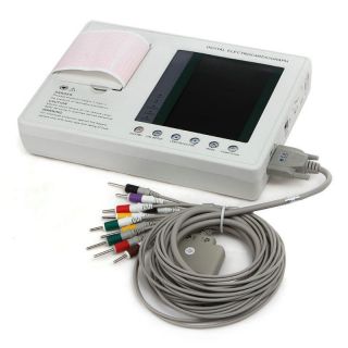 7inch Color LCD Portable Digital 3 Channel 12LEAD Electrocardiograph ECG Machine