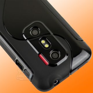 New Black TPU Gel Case Hybrid Cover for HTC EVO 3D 3VO Sprint
