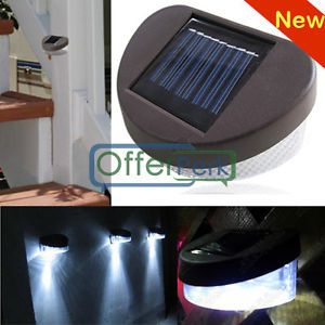 New Solar Powered LED Outdoor Garden Pathway Wall Landscape Fence Light Lamp