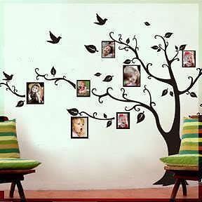 Black Photo Picture Frame Tree Vine Branch Removable Wall Decor Decal Sticker