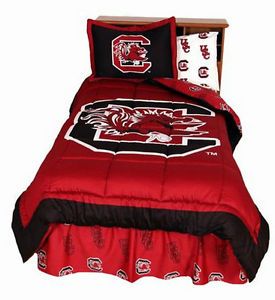 South Carolina Gamecocks Queen Dorm Comforter 2 Shams and 2 Pillow Cases