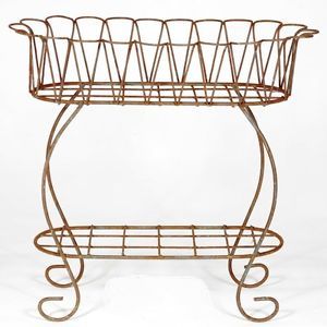 Wrought Iron Scalloped Fernery Plant Stand Metal Flower Holder for Your Garden