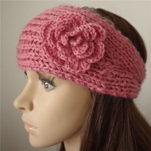 FD08 Women Headwrap Crochet Headband Knit Hairband Flower Winter Ear Warmer