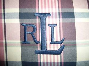 Ralph Lauren Plaid Twin Comforter Sham Pillow Navy Rose