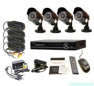 4CH CCTV Surveillance DVR Day Night Weatherproof Security Camera System 500GB