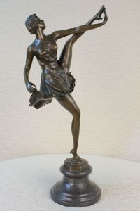 Art Deco Lady Dancer Bronze Statue Bruno Zach Sculpture Figurine Lrge on Sale