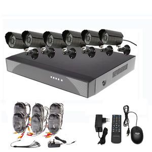 New High Quality 8 Channel CCTV DVR Kit 6 Waterproof Cameras Motion Detection IR