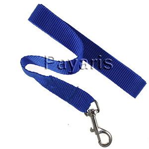 New Blue Nylon Dog Leash 1" inch Wide Small to Medium Pet Lead 5 ft Long