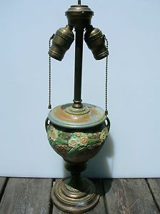 Vintage Roseville Art Pottery Lamp Depression Era Jonquil Vase Antique Electric