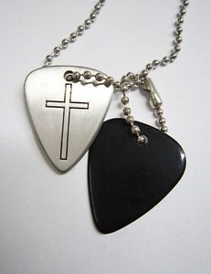 Metal Guitar Pick Necklace