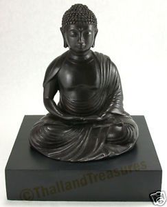 Serene Bronze Buddha Statue Sculpture SE Asia Art Thai