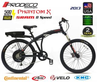 2013 Prodeco Technologies Phantom x 36V 500W LiFePO4 Electric Bicycle Bike EBike