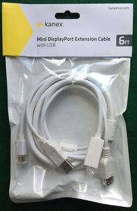 Kanex Mini DisplayPort Extension Cable with USB 6ft Retail Packaging