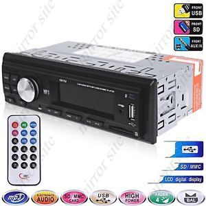 LCD Screen Display Car Audio Radio  Player Aux in USB SD Card Remote Control
