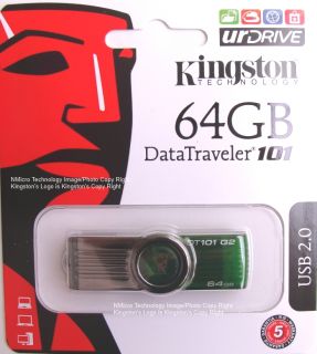 Kingston DataTraveler 101 USB 64GB 64G DT101G2 64GB DT101 G2 New Flash Pen Drive