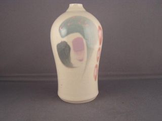 Modern Abstract Art Pottery Bud Vase Signed Caj