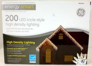 GE 200 LED Icicle Style High Density Clear Lights 9 75 Feet Long Energy Smart