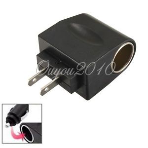 110V AC to 12V DC Car Cigarette Lighter Socket Charger Outlet Adapter Plug Black