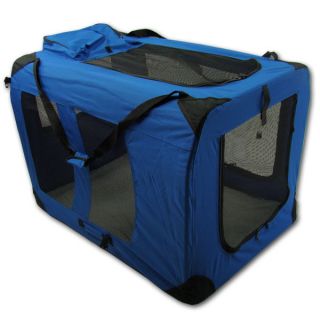 Portable Pet Dog Cat House Soft Travel Crate Carrier Cage Kennel Foldable Blue