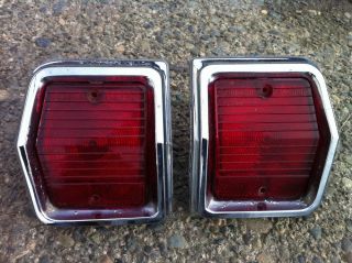 1965 65 Nova Chevy II Station Wagon Tail Light Carriers Lenses Used GM