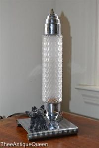 Antique Art Deco Scotty Dog Lamp Original Bullet Table Lamp Chrome