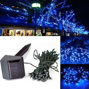 Blue Solar Power LED Light 12m 100LED String Lights Party Garden Home Fairy Lamp