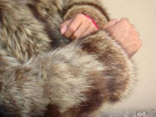 Genuine Coyote Raccoon Real Fur Pelz Fox Ladies Men Coat Plush Jacket M L F31