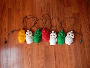 Vintage Noma Blow Mold Owl String Lights Patio RV Party Lights 7