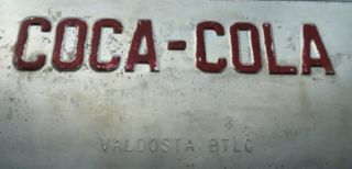 Vintage Heavy Tin Coca Cola Advertising Wall Sign Valdosta BTLG
