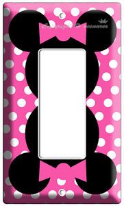Minnie Mouse Pink Polka Dot GFCI Light Switch Outlet Cover Girls Room Decoration