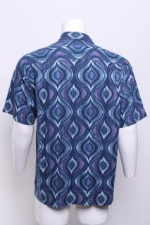 Tommy Bahama 'Serpentine Tile' Camp Shirt in Blueberry