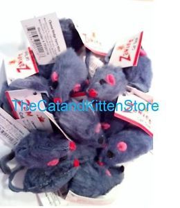 20 Grey Zanies Furry Real Rabbit Fur Mice Gray Cat and Kitten Toy Fun Mouse Toys
