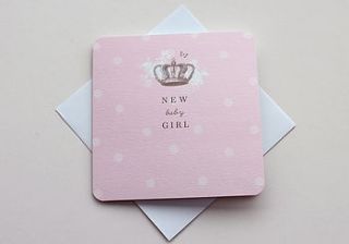hand finished new baby girl card by studio seed