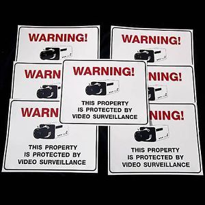 Home Security Camera System Warning Outdoor Yard Signs