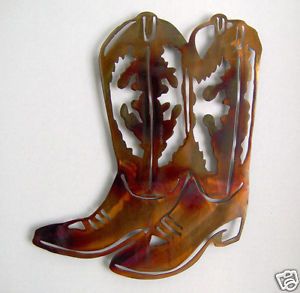 Cowboy Boots Western Metal Wall Art On Popscreen