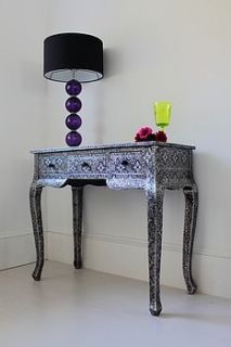 silver black embossed dressing table by out there interiors