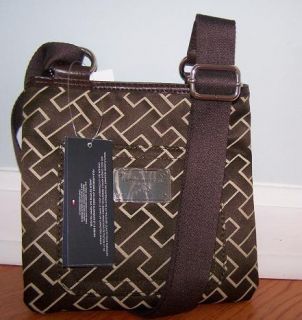 Tommy Hilfiger TH Logo SM Xbody Brown Crossbody Handbag Tote Shoulder Bag Purse