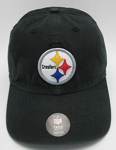 NFL Pittsburgh Steelers Ball Cap Hat Black Clean Up Adjustable Caps Hats New