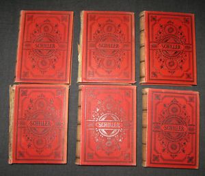 Schiller's Werke 12 Volumes in 6 Book Set Hardcover 1880's German