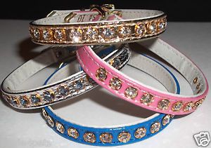 Silver Gold Pink Rhinestone Collars Jewels Dog Pet Puppy Bling 4 Sizes