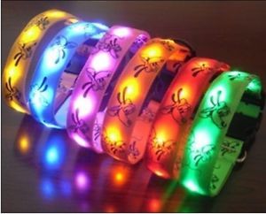6pcs Pet Dog LED Collars Safety Collars Flashing Light Cute Style Collars s M L