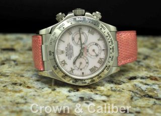 Rolex Oyster Perpetual 18K White Gold Daytona Pink Mother of Pearl 116519