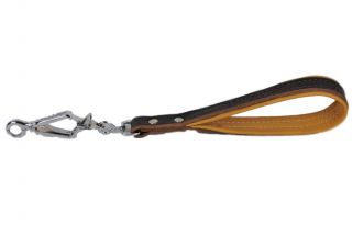 Leather Padded Short Dog Leash Lead Black or Brown