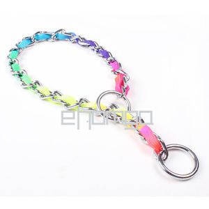 Pets Rainbow Color Snake P Choke Chain Small Large Dog Training Collar Leash