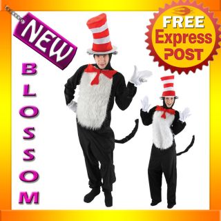 C103 Deluxe Cat in The Hat Dr Seuss Fancy Dress Halloween Costume Men Womens