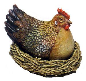 Hen Chicken Nest Figure Farm Country Home Decor New 4"