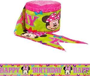 Disney Minnie Mouse Birthday Crepe Streamer Decorations
