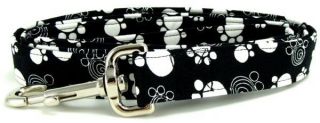 Black and White Swirl Paws Quick Release Buckle Pet Dog and Cat Collars